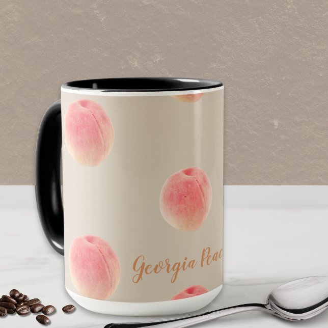 Taza Georgia Peach Pattern Mug (Personalized Georgia Peach mug is perfect to show off your love for Georgia or as a special gift!)