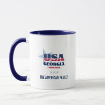 Georgia USA 1788 Blue Star Personalized Mug