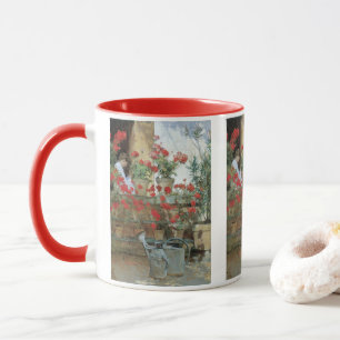 Taza Geranios por Childe Hassam, Impresionismo Vintage