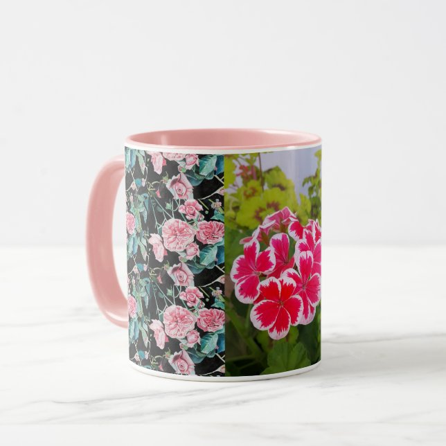 Taza Geranium Pelargonium Flower Floral Photo Mug (Anverso izquierdo)