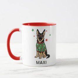 Taza German Shepherd Ugly Christmas Sweater Dog