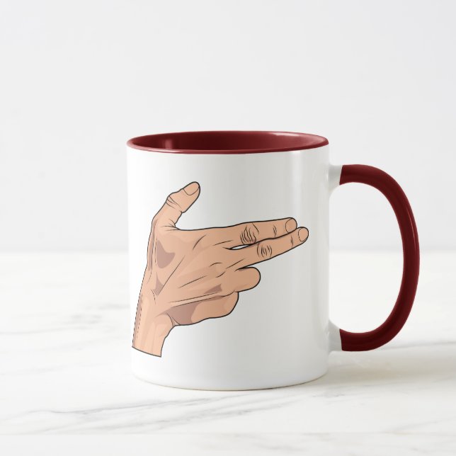 Taza Gesto del Rótulo de la mano del tiroteo de la (Derecha)