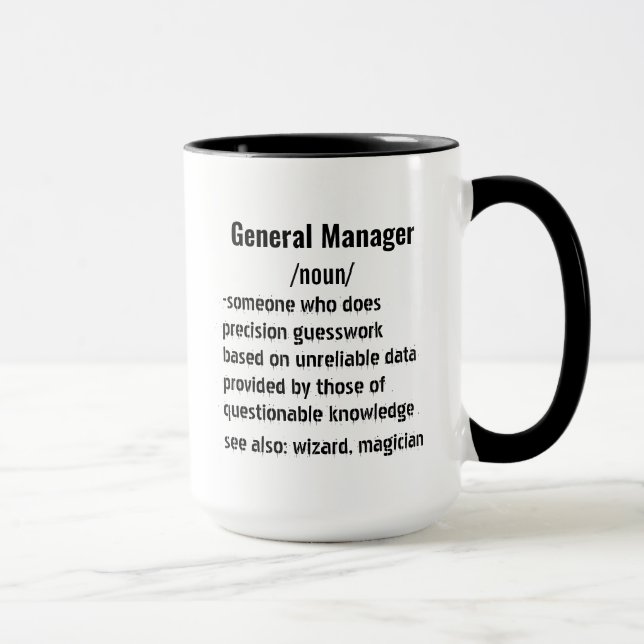 Taza Gestor general divertida Definición regalos para h (Derecha)