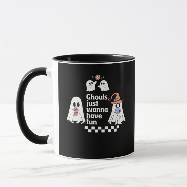Taza Ghouls Solo Quiere Divertirse Con Vibes De Otoño (Izquierda)