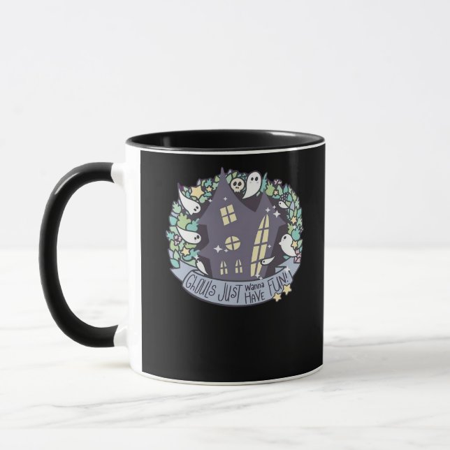 Taza Ghouls solo quiere divertirse divertida y otoño (Izquierda)