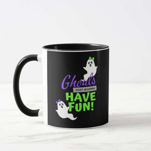 Taza Ghouls solo quiere divertirse en otoño (Izquierda)