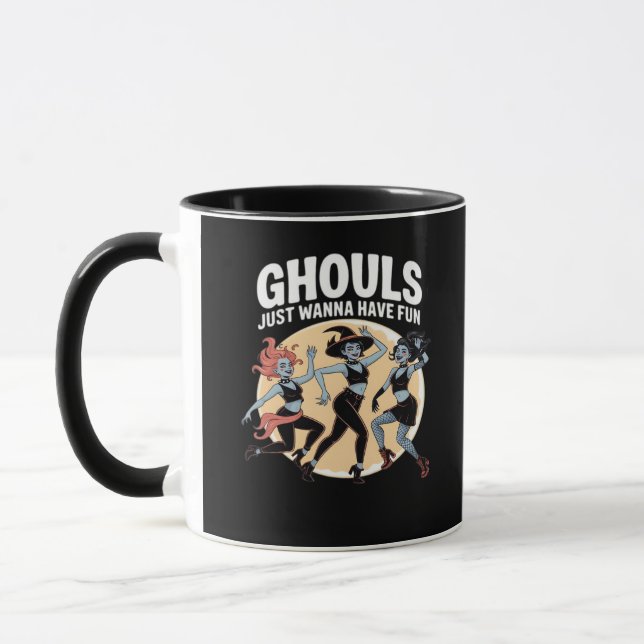 Taza Ghouls solo quiere divertirse en otoño y básico (Izquierda)