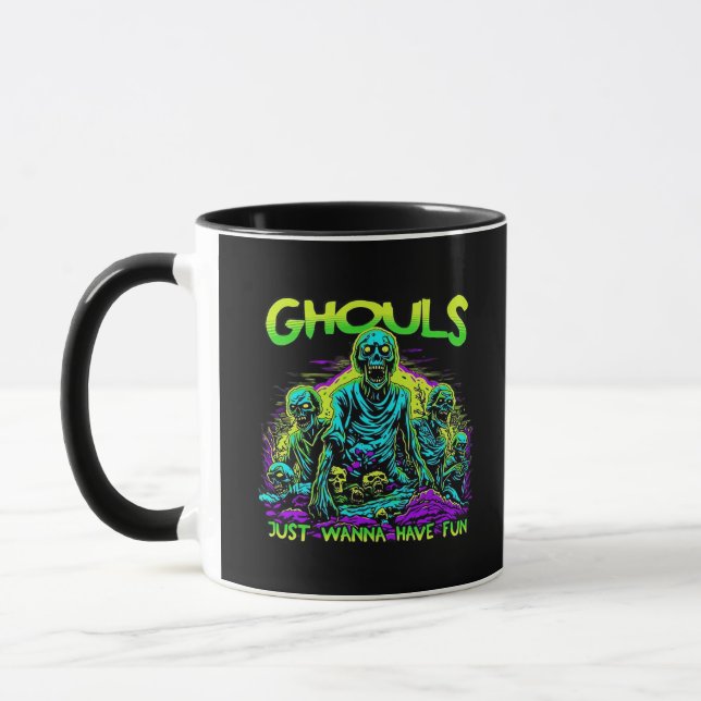Taza Ghouls solo quiere divertirse - Halloween Sloth De (Izquierda)