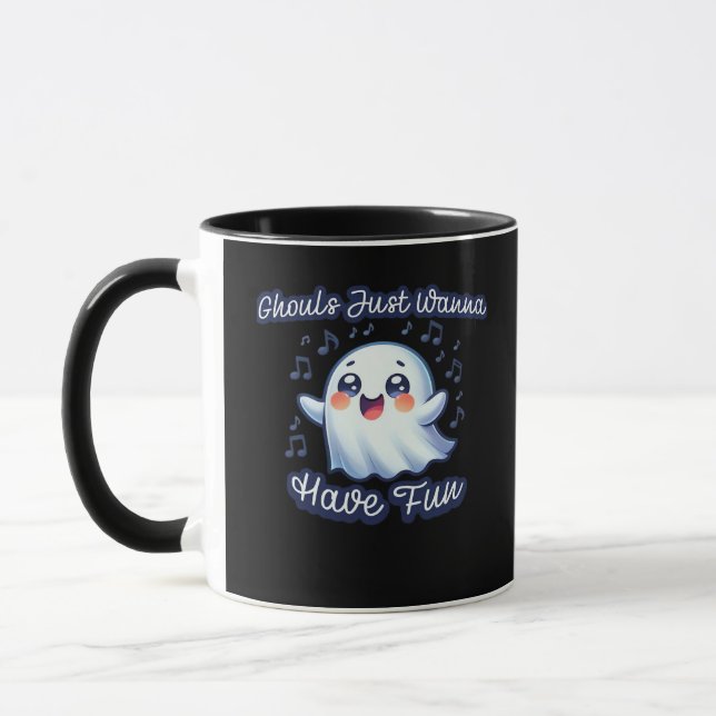 Taza Ghouls solo quiere tener eslóganes divertidos y es (Izquierda)
