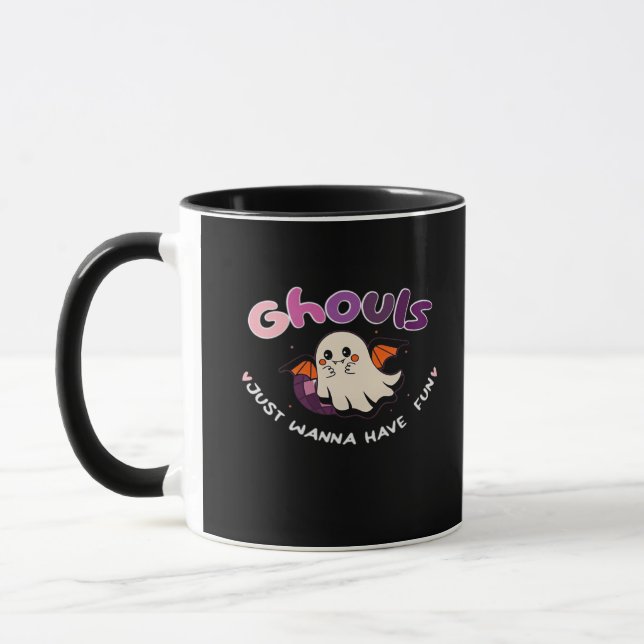 Taza Ghouls solo quiere tener una cita del eslogan dive (Izquierda)