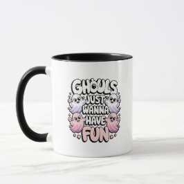 Taza Ghouls solo quieren divertirse con Halloween Púrpu