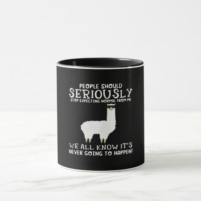 Taza Gift de Llama | La gente debería tomarse en serio (Centro)