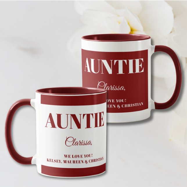 Taza Gift for Auntie with  Names Coffee (Subido por el creador)