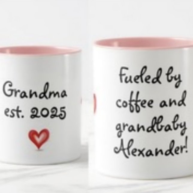 Taza Gift For Grandma, Personalized with Name & Year   (Custom grandma mug)