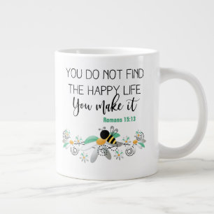 Taza gigante de café de dos caras