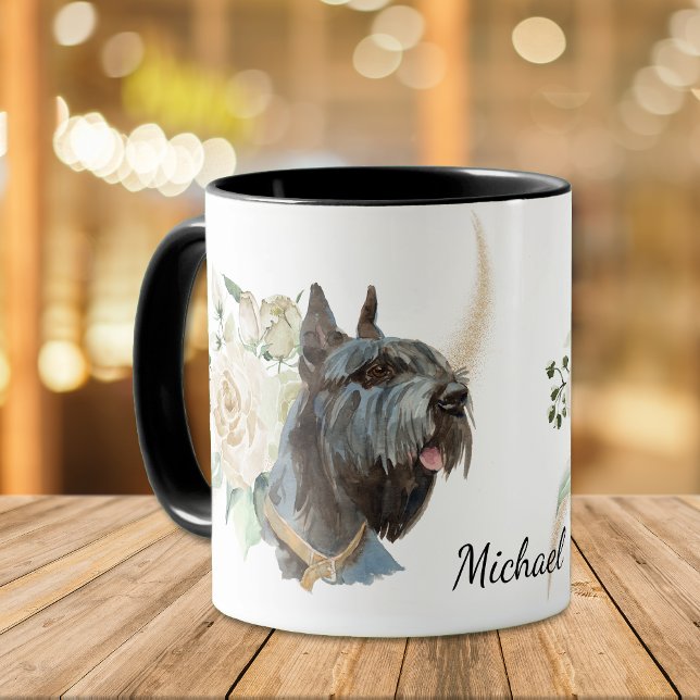 Taza Gigante de la rosa blanca Schnauzer Dog (Subido por el creador)