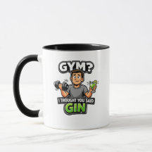 Gimnasio o Gin divertido cartoon humor de entrenam