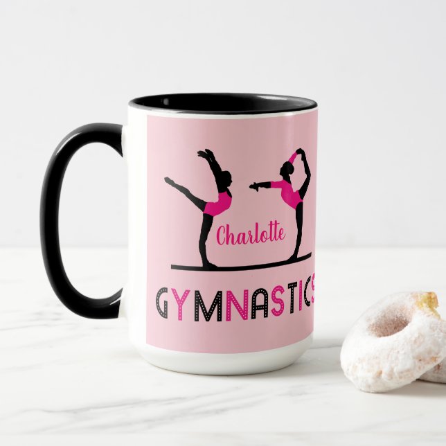 Taza Gimnastas Personalizadas de Gimnasia Chica Cuidado (Con donut)