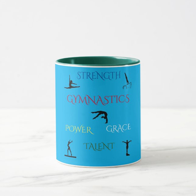 TAZA GIMNASTICS AZUL / VERDE DOS TONOS MUG. (Centro)