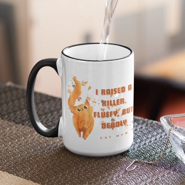 Taza Ginger Cat Yo crié a un asesino mortal pero esponj (Subido por el creador)