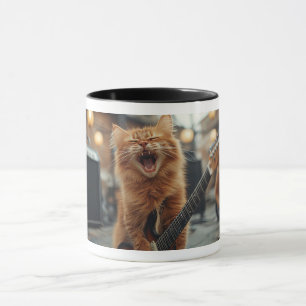 Taza Ginger de Rock N Roll con Guitarra Gato Rockstar
