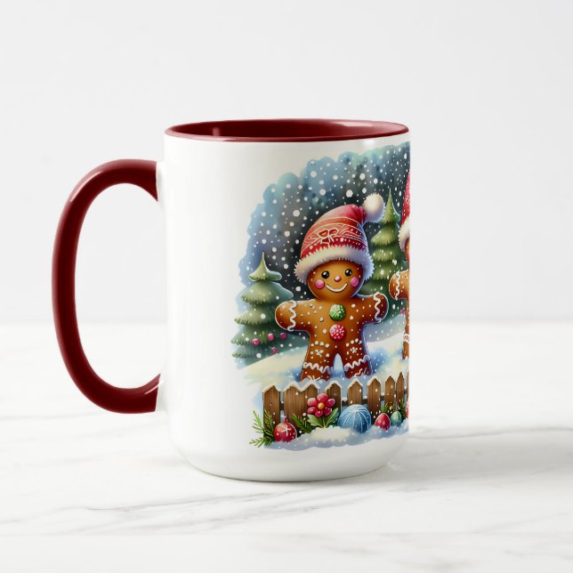 Taza Gingerbread Family Snowy Christmas Scene (Izquierda)