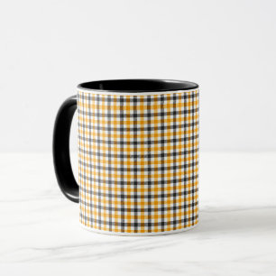 Taza Gingham de cuadros amarillos, negros y blancos