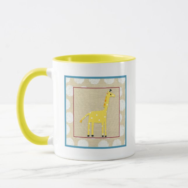 Taza Girafa amarilla con puntos de polka blanco (Izquierda)