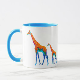 Taza Girafe Arc-en-Ciel Colorée et Fantaisiste.