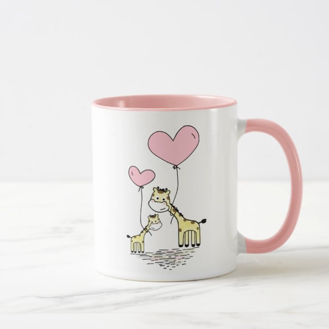 Taza Giraffe Mamá y el Baby Shower del Día de la Madre  (Derecha)