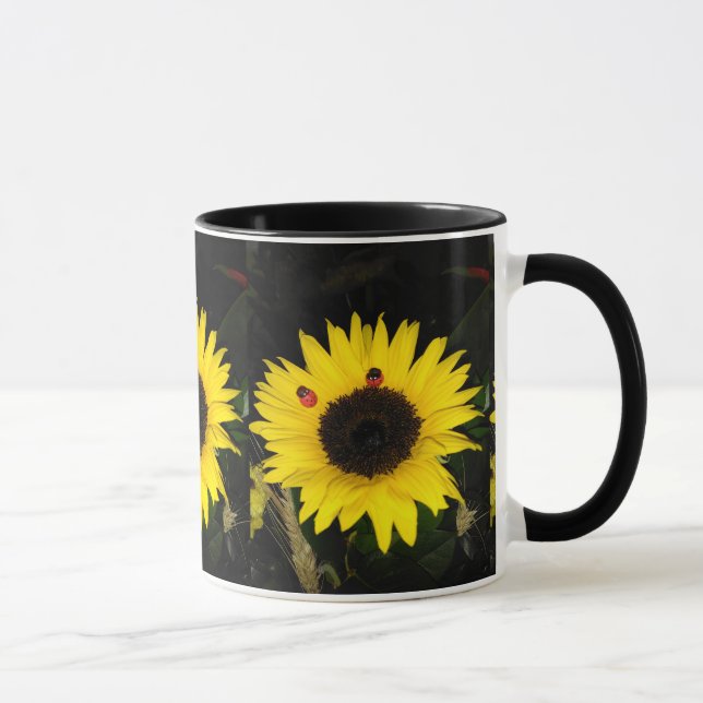 Taza Girasol amarillo y dos mariquitas (Derecha)