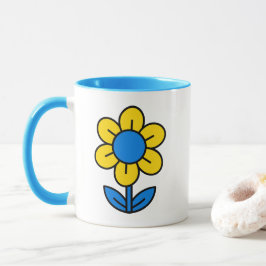 Taza Girasol azul y amarillo