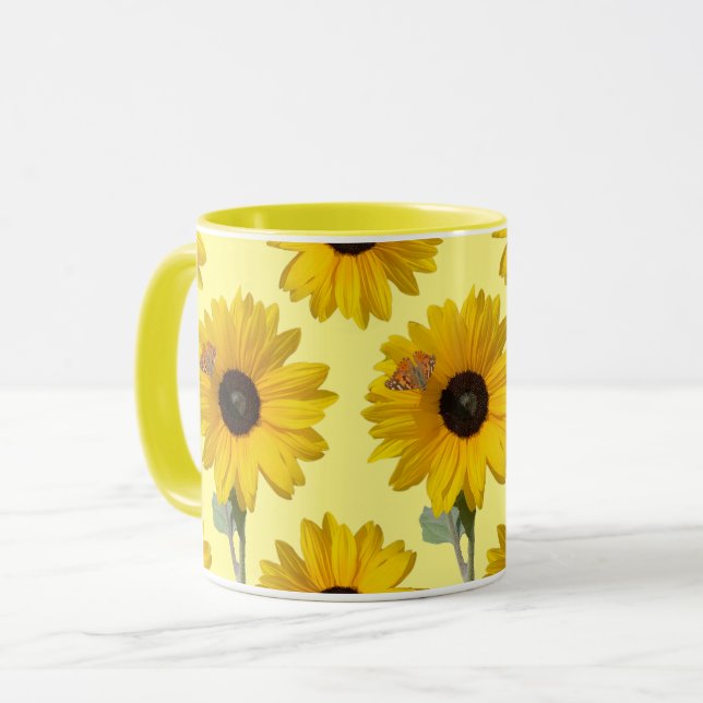 Taza Girasol con mariposa (Anverso izquierdo)