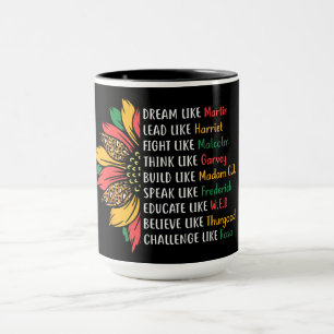 Taza Girasol de Legado: Sueña, Lidera, Cree
