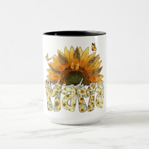 Taza Girasol MAMA Letra con Mariposas