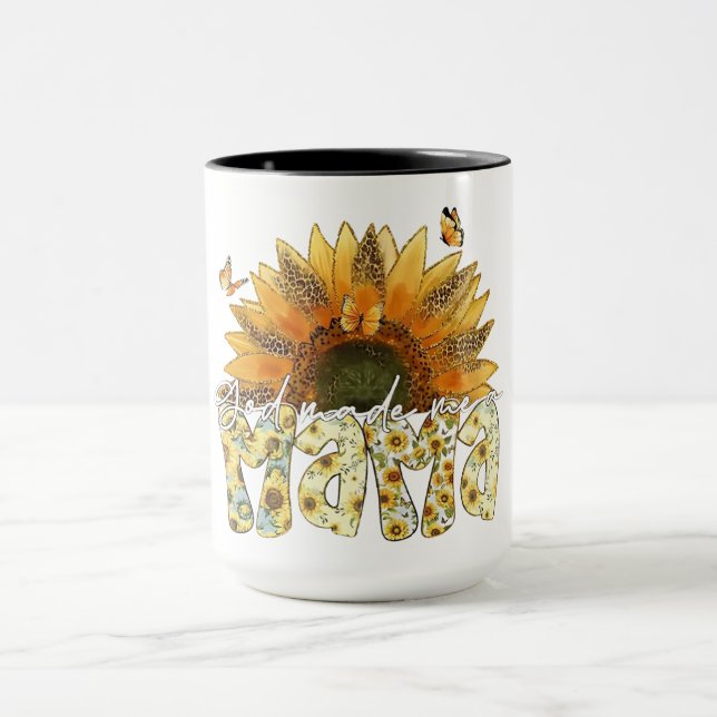 Taza Girasol MAMA Letra con Mariposas  (Centro)