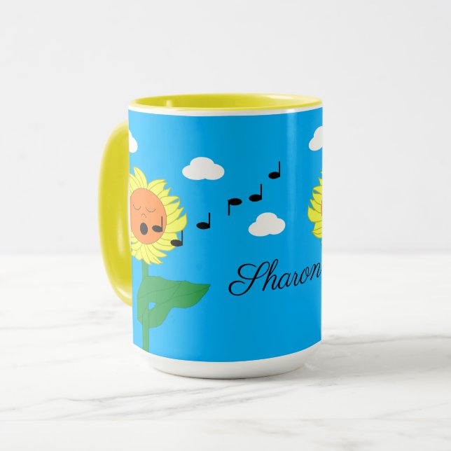 Taza Girasoles Cantando: (Anverso izquierdo)