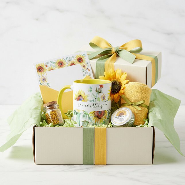 Taza Girasoles en acuarela personalizados (Subido por el creador)