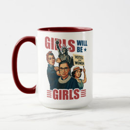 Taza Girls Will Be Girls Feminist Empowerment Rosie RBG