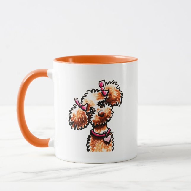 Taza Girly Apricot Poodle Off-Leash Art™ (Izquierda)
