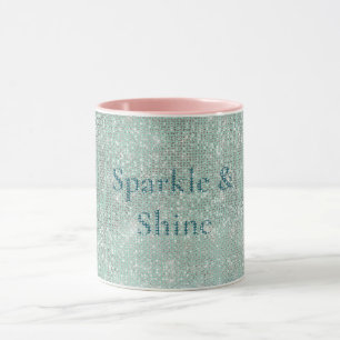 Taza Girly Mint Glitzy Sparkle