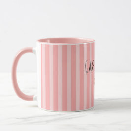 Taza Girly Pink Stripes Butterfly