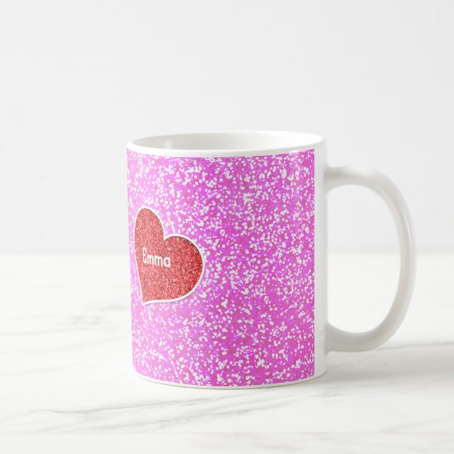 Taza GIRLY rED HEART PINK PURPURINA (Derecha)