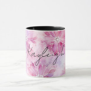 Taza Girly Rubor Moda rosa Lavanda Floral
