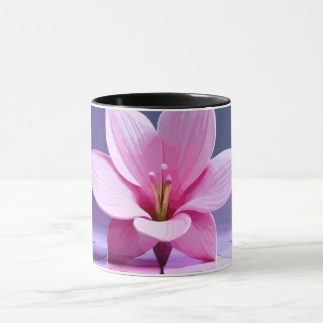 Taza Gladioli Dimensional: Obra maestra rosa y púrpura (Centro)