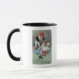 Taza Gladness de los navidadesNiños que patinan hielo c