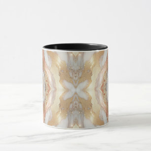 Taza Glam Rosa Dorado Lujoso Marmol Mariposa Tendente