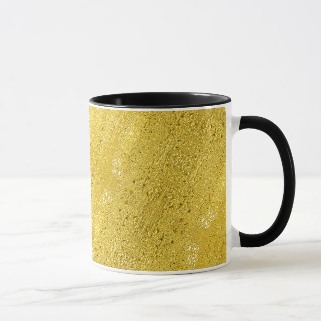 Taza Glam sparkle y brillo falso patrón oro (Derecha)
