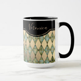 Taza Glam Turquoise Harlequin Personalizado