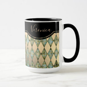 Taza Glam Turquoise Harlequin Personalizado
